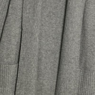Grey Knitted Maxi Cardigan