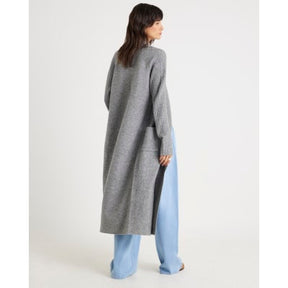 Grey Knitted Maxi Cardigan