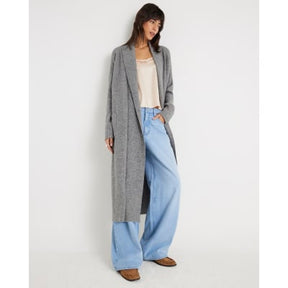 Grey Knitted Maxi Cardigan