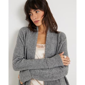 Grey Knitted Maxi Cardigan