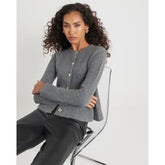 Grey Knitted Peplum Cardigan