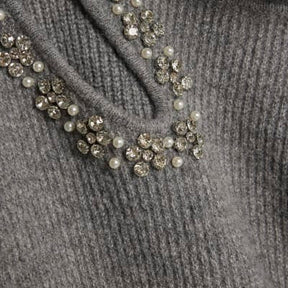 Grey Knitted Roll Neck Cut Out Jumper