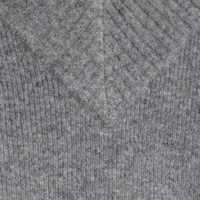 Grey Knitted V Neck Jumper
