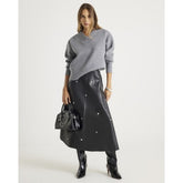 Grey Knitted V Neck Jumper