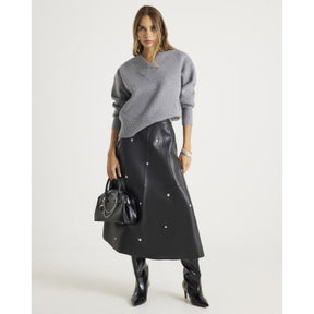 Grey Knitted V Neck Jumper