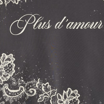 Grey Lace Print Embellished Sweatshirt