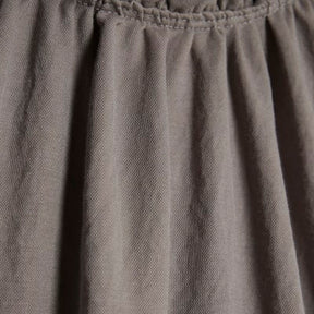 Grey Linen Look Jersey High Neck Ruched Top