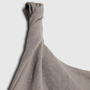 Grey Linen Look Jersey Twist Strap Top