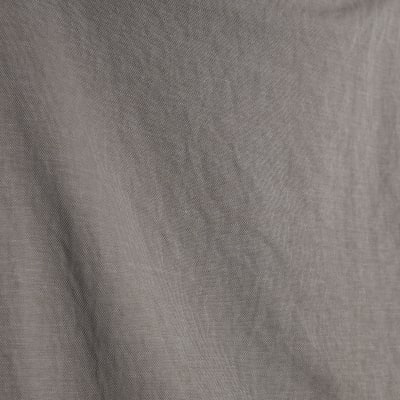 Grey Linen Look Ruched Side Cami Midi Dress