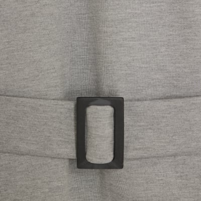Grey Long Sleeve Belted Sweatshirt