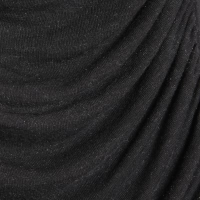 Grey Long Sleeve Drape Layered Top