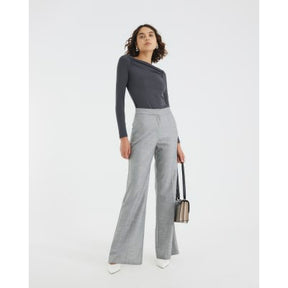 Grey Long Sleeve Ruched Drape Top