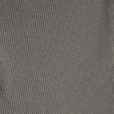 Grey Long Sleeve Scarf Neck Ribbed Top