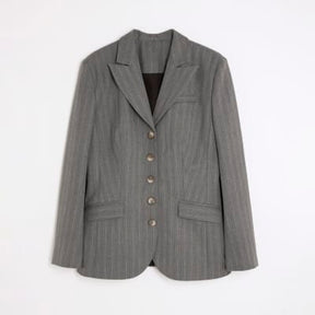 Grey long sleeve Striped Blazer