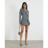 Grey long sleeve Striped Blazer