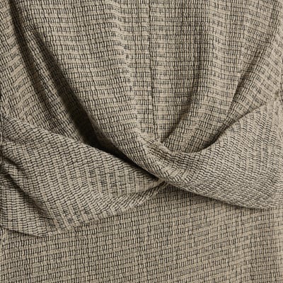 Grey Long Sleeve Textured Twist Front Top