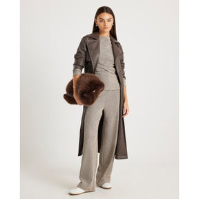 Grey Long Sleeve Textured Twist Front Top