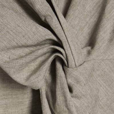 Grey Long Sleeve Twisted Collared Top
