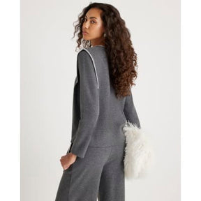 Grey Long Sleeve Whipstitch Sweatshirt