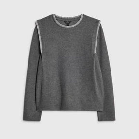 Grey Long Sleeve Whipstitch Sweatshirt