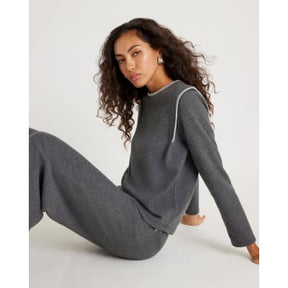 Grey Long Sleeve Whipstitch Sweatshirt