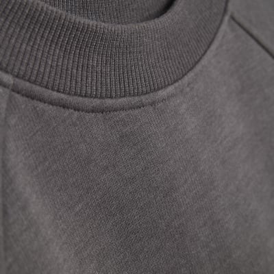 Grey Long Sleeve Zip Back Sweatshirt