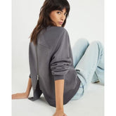 Grey Long Sleeve Zip Back Sweatshirt