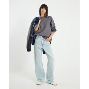 Grey Long Sleeve Zip Back Sweatshirt