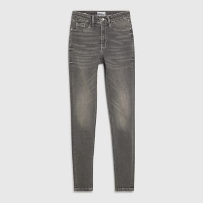 Grey Mid Rise Sculpt Skinny Jeans