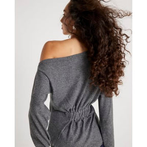 Grey Off Shoulder Cosy Top