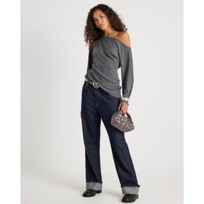 Grey Off Shoulder Cosy Top