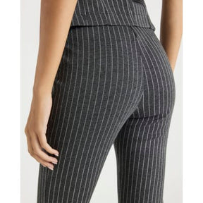 Grey Pinstripe Flared Leg Trousers