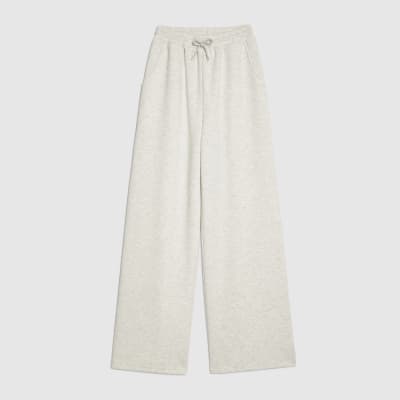 Grey Premium Drawstring Wide Leg Joggers