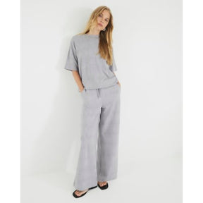Grey Premium High Waisted Wide Leg Joggers