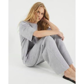 Grey Premium High Waisted Wide Leg Joggers