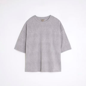 Grey Premium Short Sleeve Boxy Fit T-shirt
