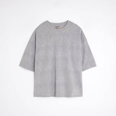 Grey Premium Short Sleeve Boxy Fit T-shirt