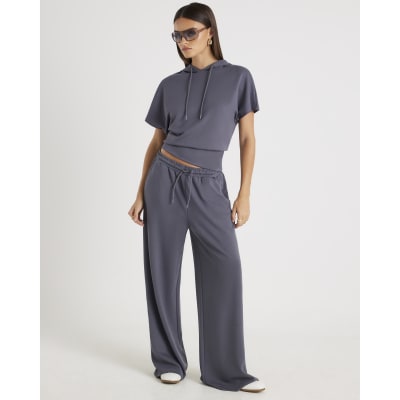 Grey Premium Short Sleeve Hooded Top