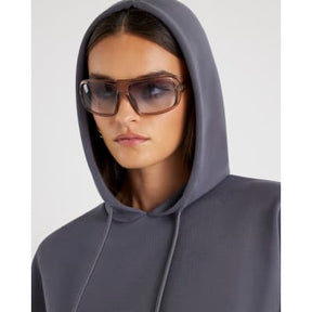 Grey Premium Short Sleeve Hooded Top