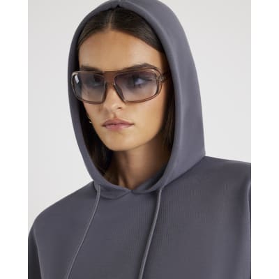 Grey Premium Short Sleeve Hooded Top