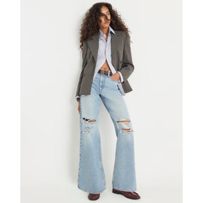 Grey Regular Fit Double Layer Stripe Shirt