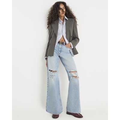 Grey Regular Fit Double Layer Stripe Shirt