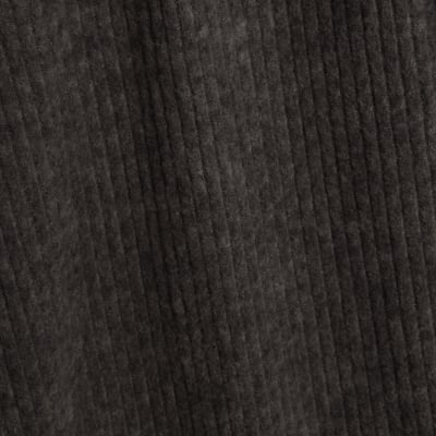 Grey Ribbed Wide Leg Trousers