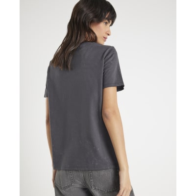 Grey Short Sleeve Brooklyn NYC Beaded T-shirt