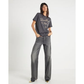 Grey Short Sleeve Brooklyn NYC Beaded T-shirt