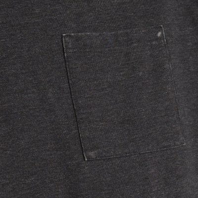 Grey Short Sleeve Burnout Pocket T-shirt