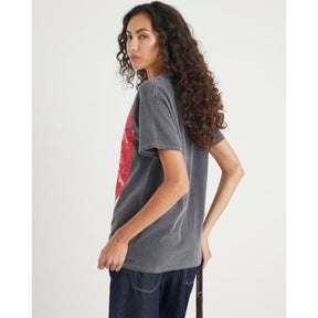 Grey Short Sleeve Cerises Photo Print T-shirt