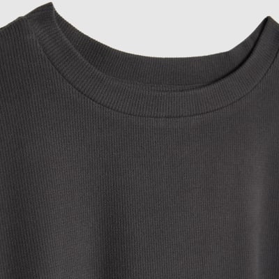 Grey Short Sleeve Cosy Boxy T-Shirt