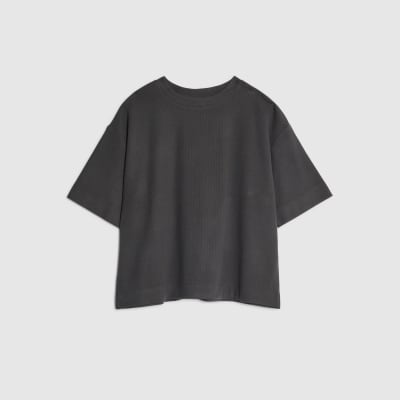 Grey Short Sleeve Cosy Boxy T-Shirt