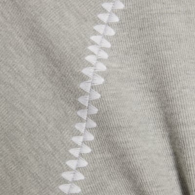 Grey Short Sleeve Cosy Whipstitch T-shirt